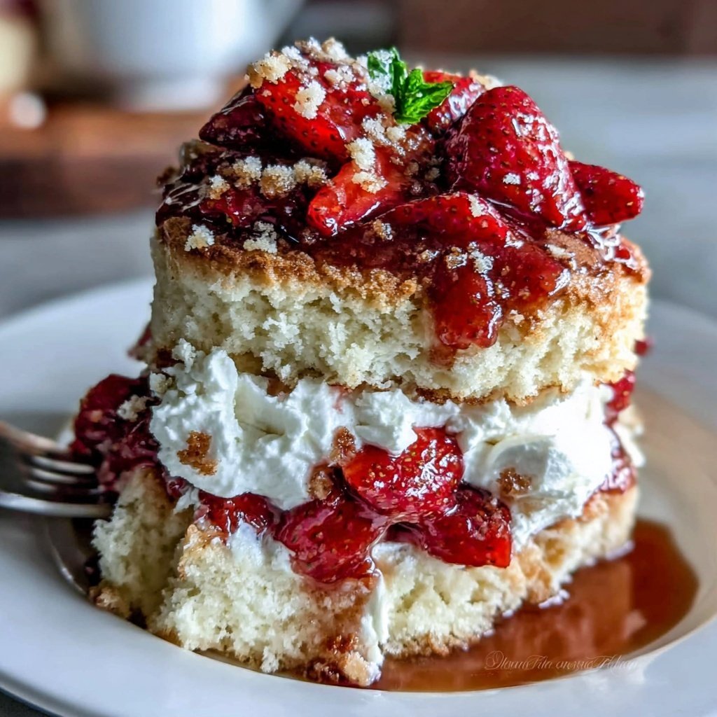 Classic Strawberry Shortcake With Fresh Cream
