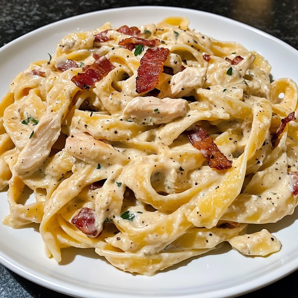 Creamy Chicken Bacon Ranch Pasta