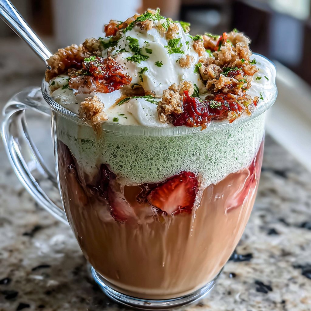 Hot Strawberry Matcha Latte