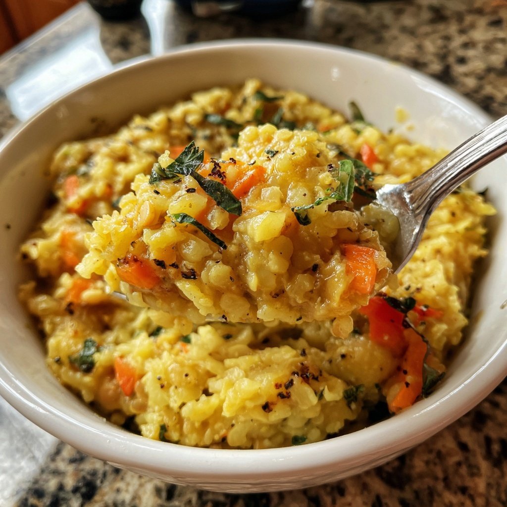 Creamy Lemon Lentil Rice Bowl