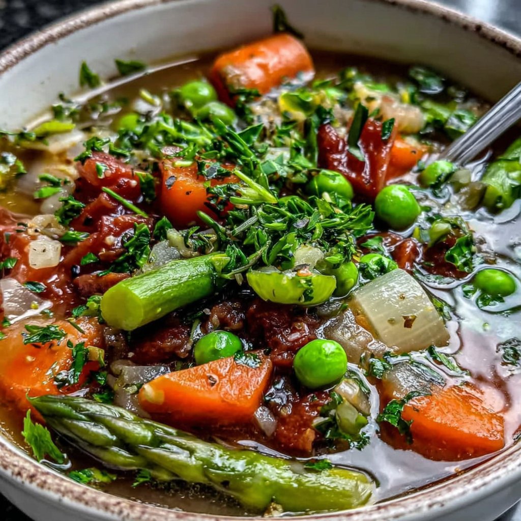 Light Spring Soup With Vegetables