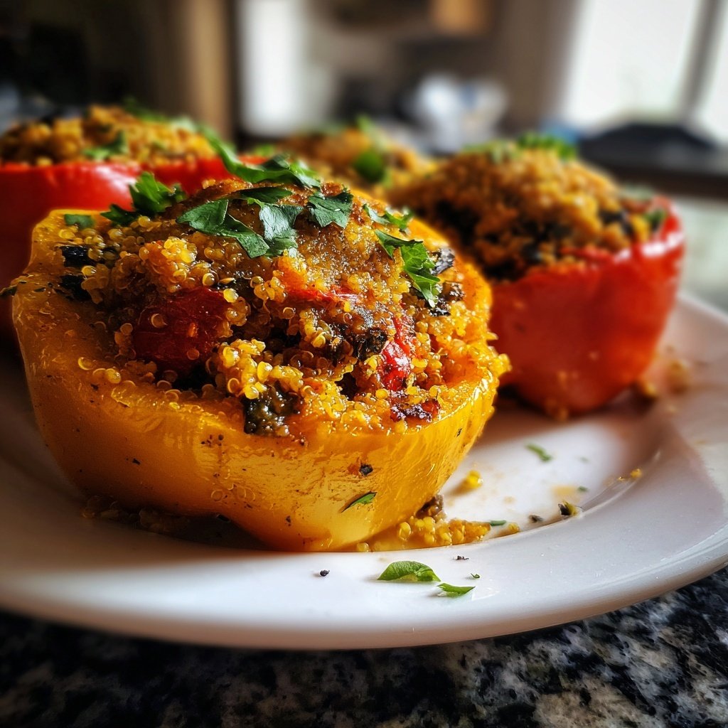Healthy Dinner Lentil Stuffed Peppers