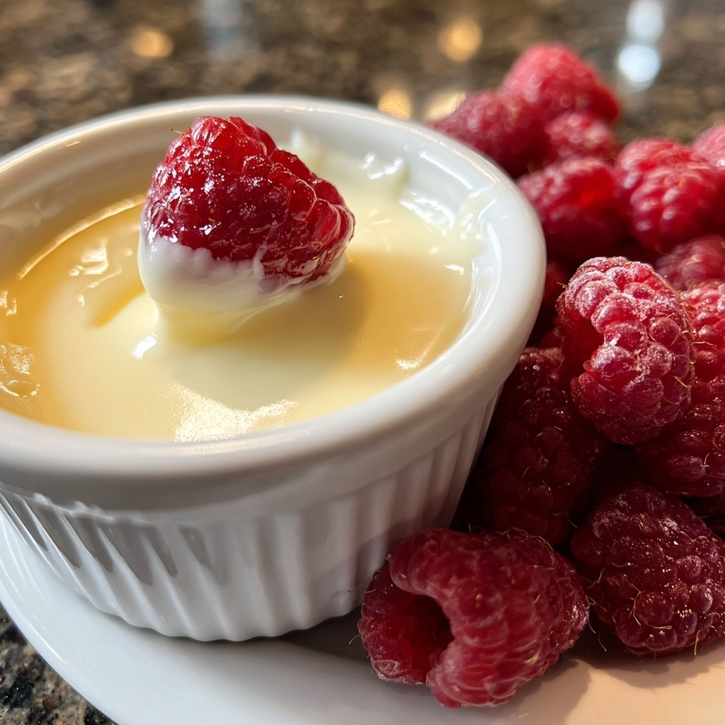 White Chocolate Fondue with Raspberries