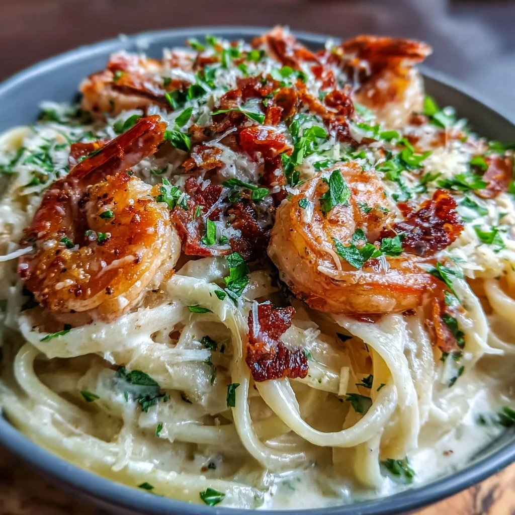 Shrimp Cream Sauce Pasta