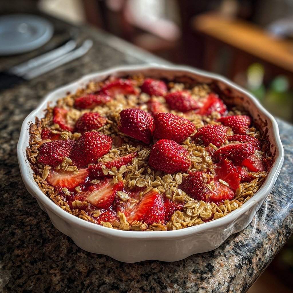 Strawberry Oat Breakfast Bake