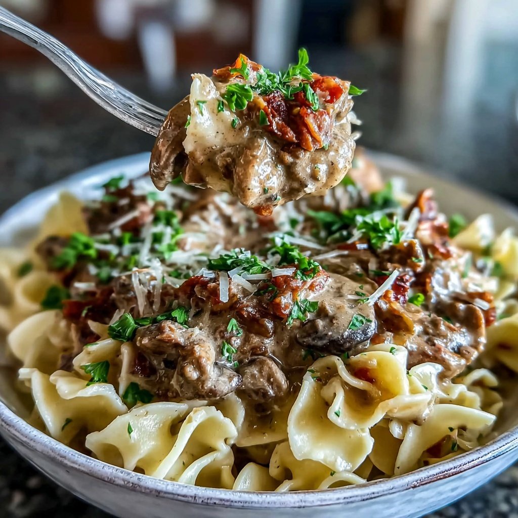 Ground Beef And Mushroom Stroganoff